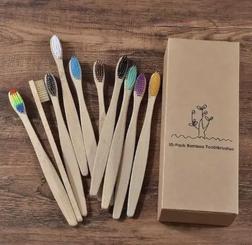 kind hand Organic Bamboo Toothbrush for Adults (Pack of 3)